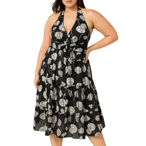 Kay Unger Dress Silk Halter Floral Cocktail Designer Evening Luxury Black 12 - Picture 1 of 4